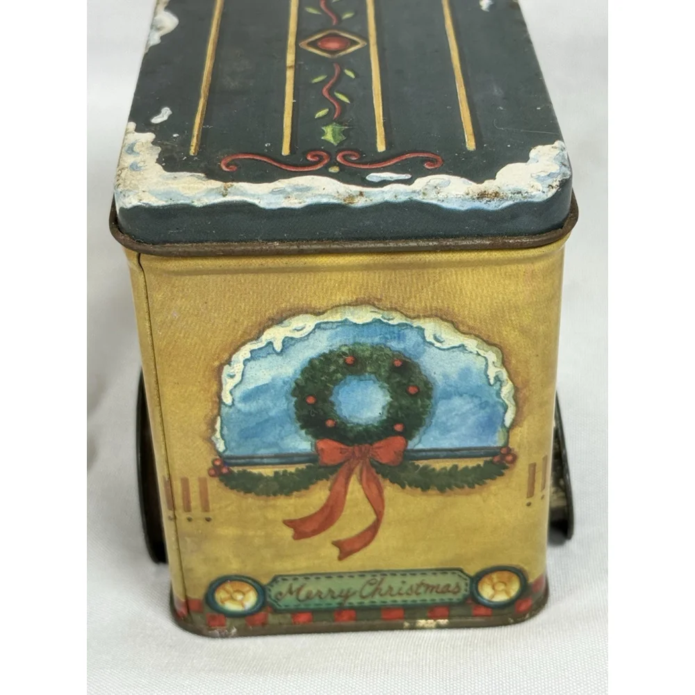 Russ Santa’s Express North Pole Chrismas Tin Train Car Storage Decor Holiday